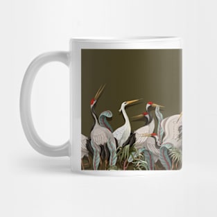 Crane bird / camo green Mug